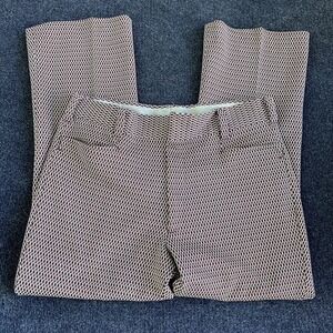 Vintage Campus Dress Pants Mens 32x28 Red Geometric Straight Leg Retro Mod